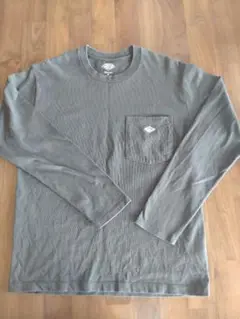 ダントン　クルーネック長袖ポケットTシャツ　メンズ　コールグレー38