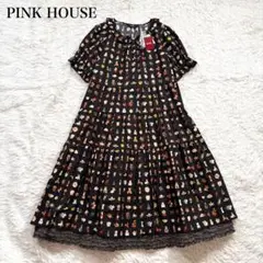 美品✨希少✨ピンクハウス　花柄ロングワンピース　リボン　ピンタック　パフスリーブ 2025年最新】ピンクハウス ワンピースの人気アイテム - メルカリ