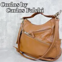 S826 Carlos Falchi 2WAY レザー ショルダー バックのサムネイル