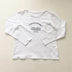 【美品】Tシャツ　英字　白　レディース　M