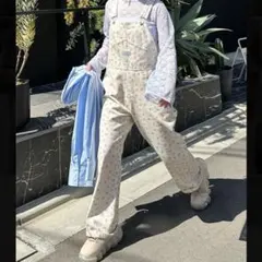 花柄 オーバーオール