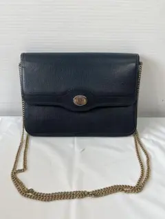 Dior チェーンバッグ　ネイビー　レザー　ヴィンテージ　パーティー　2way