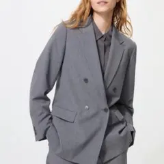 UNIQLO C ダブルテーラードジャケット グレー M 新品 UNIQLO C ダブルテーラードジャケット XS グレー 2025年 - メルカリ