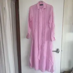 Polo Ralph Lauren ピンクストライプ ロングシャツワンピース