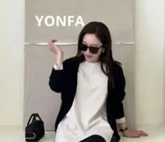 ★新品　YONFA ヨンファ ホールガーメントドルマンカーディガン　黒のサムネイル