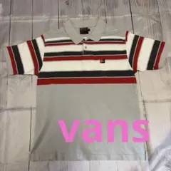 VANS バンズ 旧ロゴ ボーダー ポロシャツ Mサイズ 綿100%のサムネイル