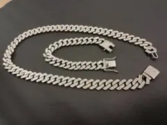 シルバー色チェーンネックレス50cm＆ブレスレット20cmセット