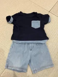 【80サイズ】COMME CA ISM ポケット付きTシャツ　ズボン