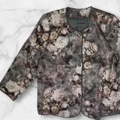ヴィンテージ風 花柄 ジャケット シック レトロ