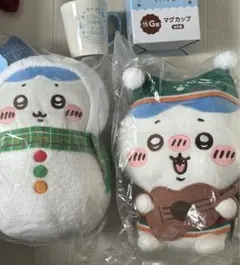 補償配送新品ちいかわエニマイくじB賞ハチワレぬいぐるみ×2マグカップ3点セット
