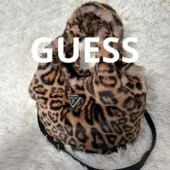 GUESS ゲス ヒョウ柄 ファー トートバッグ ショルダーバッグ レオパードのサムネイル