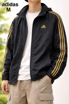 adidas CLIMA365 ブラックウィンドブレーカー