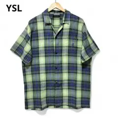 【美品】90s YSL イヴサンローラン パジャマシャツ LL相当 綿 日本製のサムネイル