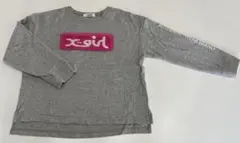 X-girl Stagesグレー 長袖カットソー ボックスロゴ