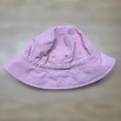 モンベル　リバーシブルハット　帽子　ピンク×チェック　キッズフリー