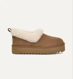 UGG ブラウン ファースリッポン厚底
