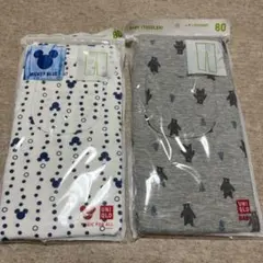 UNIQLO新品未使用ミッキー7分丈 クマ10分丈レギンス80㎝