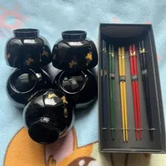 HANAEMORI 漆器椀5個セットと箸