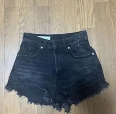 美品✨ZARA ブラック デニムショートパンツ