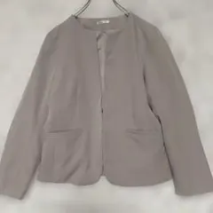 GLACIER グラシア ノーカラージャケット L ピンクベージュ