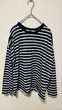 UNIQLO エアリズムコットンT ボーダー　ネイビー