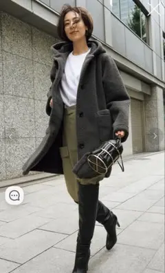 イシカワラボ 裏起毛フーディロングコート - メルカリ