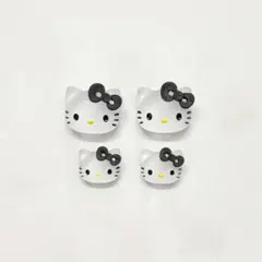 サンリオ日焼けキティネイルパーツマットモノクロ黒ブラックリボンハートキラキラ