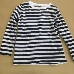 無印良品　ボーダー長袖カットソー　ロンT MUJI