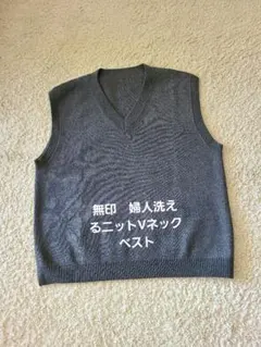 無印　婦人洗えるニットVネックベスト