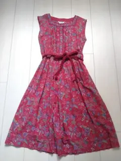 オンワード　ペイズリー柄　ノースリーブワンピース　7号　レトロ　古着