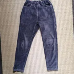 無印　コーデュロイテーパードパンツ　グレー　130cm