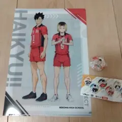 くら寿司　ハイキュー　クリアファイル&缶バッチ　孤爪研磨　黒尾鉄朗