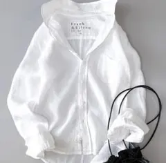 フランクアンドアイリーン　リネンスキッパーシャツ　ホワイト　バリー　XS