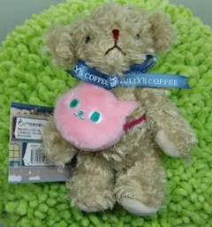 TULLY'S COFFEE クマ ぬいぐるみ 猫ポーチ付き
