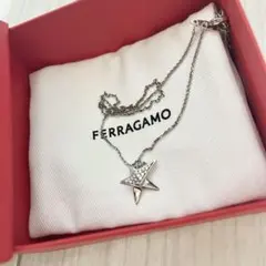 新品】フェラガモ スターネックレス シルバー クリスタル 星モチーフ