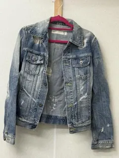 デニムジャケット ダメージ加工 カジュアル