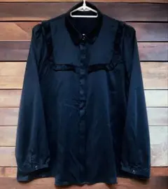 ☆【美品】DreAng ドレアング ノースリーブフリルシャツ ブラック S 