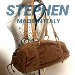 STEPHEN イタリア製 サイド ドロスト レザー ショルダーバッグのサムネイル