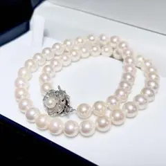上質/テリ抜群/大珠/干渉色◎】 あこや真珠 パール ネックレス 8.5mm