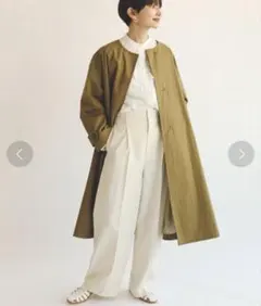 ノーカラー トレンチコート