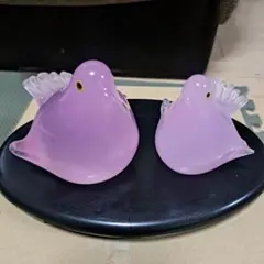 マルティグラス ビンテージ 二輪差し フラワーベース 小鳥 | Mercari