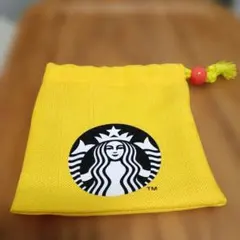 スターバックス 巾着 ポーチ イエロー