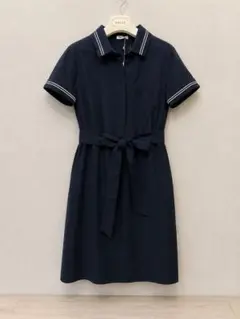 BALLY★ 新品未使用★ワンピース★ネイビー★リボンベルト付き★バリーのサムネイル