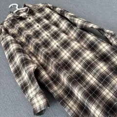 アースミュージックアンドエコロジー チェック柄 シャツワンピース 長袖 フリー