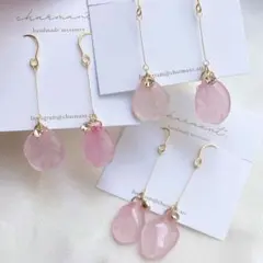 本物のさくらの花びらピアス⟡.·