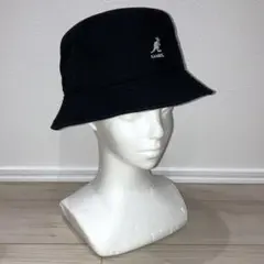 L 美品 カンゴール Washed Bucket バケットハット ブラック 黒