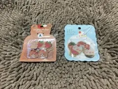 セリア フレークシール いちごビュッフェ ストロベリーベア 2点