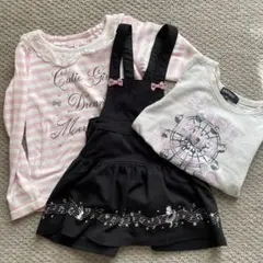 女児トップス2点　ジャンパースカート1点セット　110〜120cm