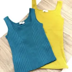 【2枚セット】PAGEBOY タンクトップ ターコイズ マスタードのサムネイル