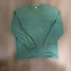 UNIQLO 長袖 ポケットTシャツ グリーン XL